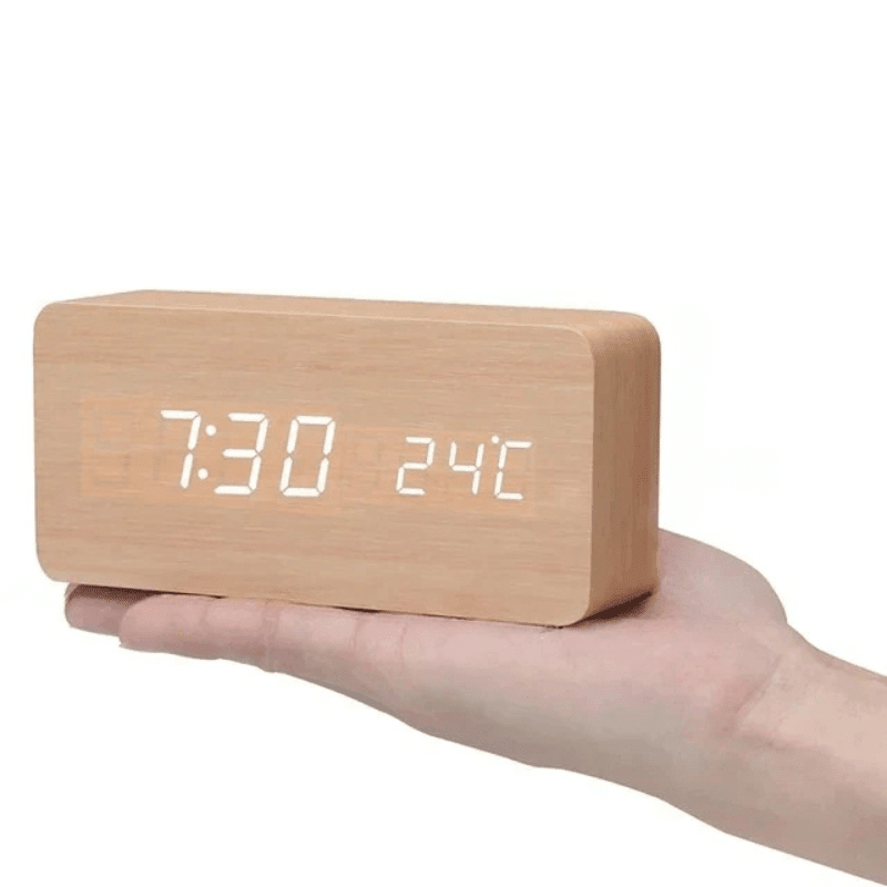 Woodsense | Elegante LED-Holzuhr mit Sprachsteuerung 14