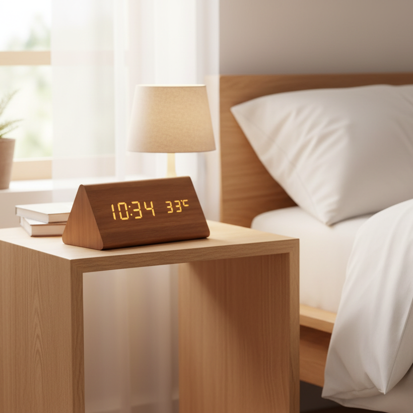 Woodsense | Elegante LED-Holzuhr mit Sprachsteuerung 3