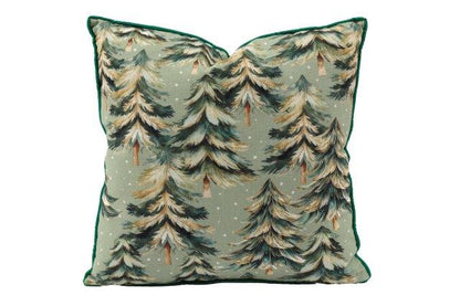 Silvaro | Sofakissen mit Winterwald-Motiv, 45 × 45 cm, mit Füllung