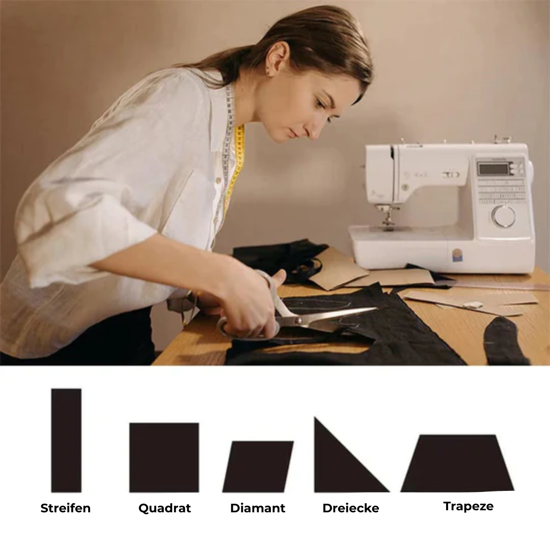 QuiltMate | Righello per patchwork fino a 6 strisce di tessuto, con tappetino da taglio