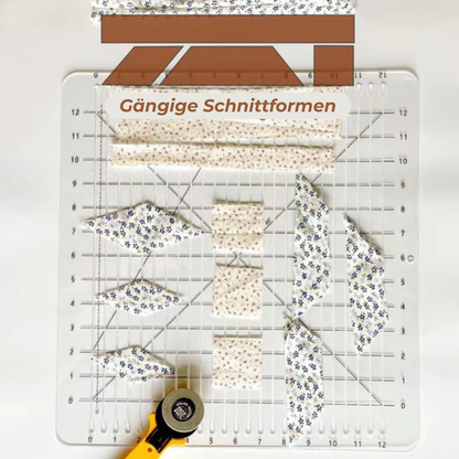 QuiltMate | Righello per patchwork fino a 6 strisce di tessuto, con tappetino da taglio