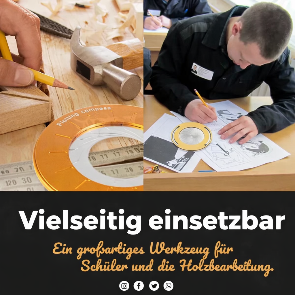 Zirkula | Verstellbarer Kreiszeichner aus Aluminium für Kreise bis 12,5 cm