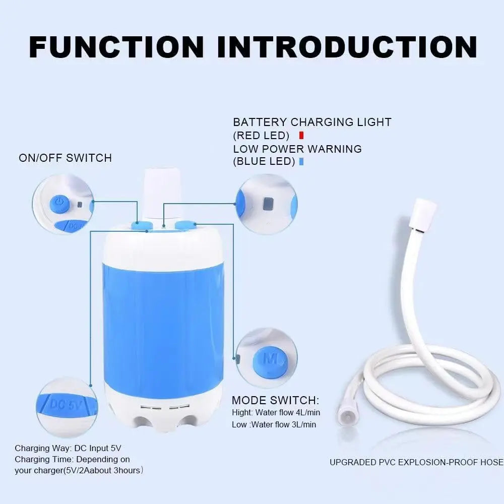 Zorenza | Tragbare Outdoor-Dusche mit USB-Ladefunktion 6