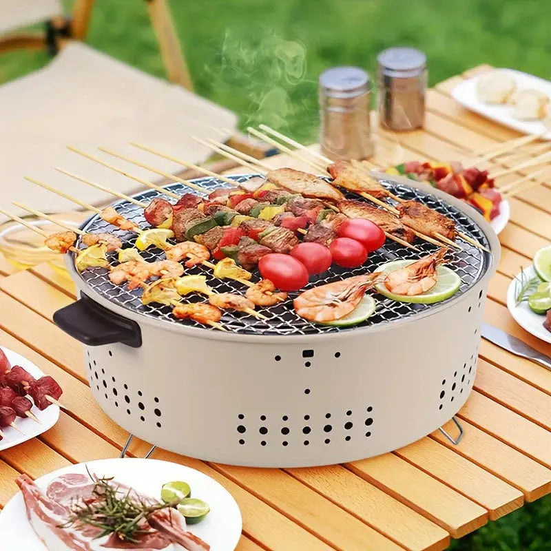 Zorenza | Tragbarer Holzkohlegrill aus Edelstahl mit Modernem Design 3