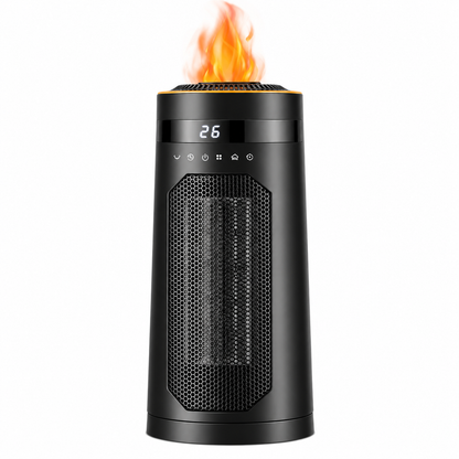 Ignavio | Calefactor cerámico 1500 W con efecto llama y humidificador