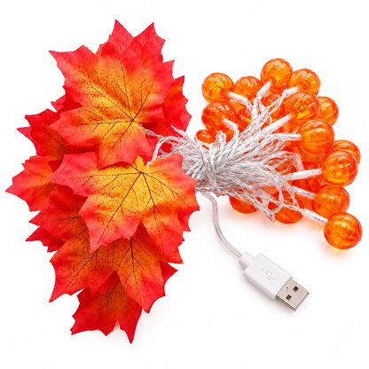 Laubira | Lichterkette mit Ahornblättern, LED, Batterie oder USB, 2 bis 6 m