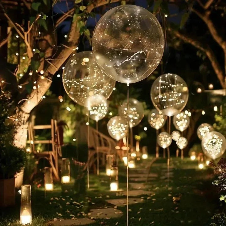 Balluna | Set da 10 palloncini LED, 40 cm, con catena luminosa bianco caldo