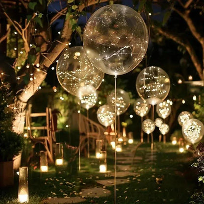 Ballura | Transparent LED balloons with string lights, set of 10, 45 cm