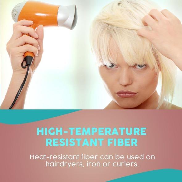 FringeLuxe | Frangia a clip in fibra sintetica resistente al calore con base in monofilamento
