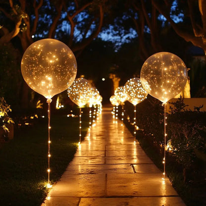 Ballura | Transparent LED balloons with string lights, set of 10, 45 cm