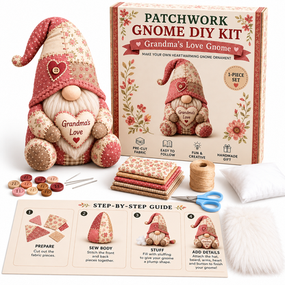 Rosela | Patchwork Wichtel Figur Nähset, Handnähen, ca. 16 cm, 8 Motive