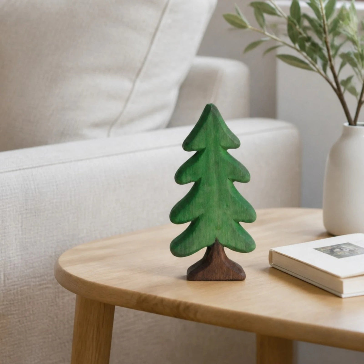 Abetta | Albero di Natale in legno dipinto a mano, decorazione da tavolo, 10 cm