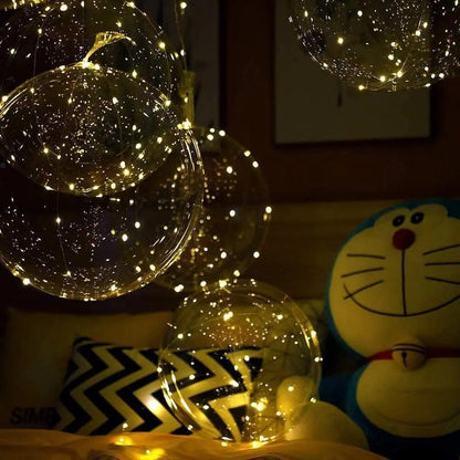 Ballura | Transparent LED balloons with string lights, set of 10, 45 cm