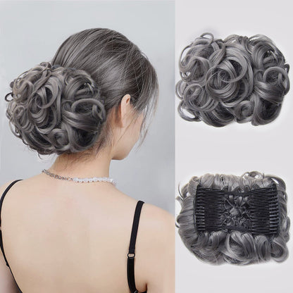 Duttina | Lockiger Messy-Bun-Haarteil mit Gummiband, 2er-Set