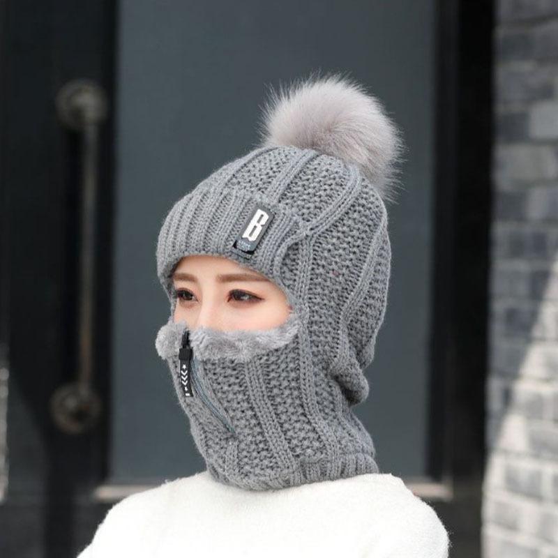 Mutzelo | Gorro de invierno de lana de punto grueso con protección para las orejas, elástico