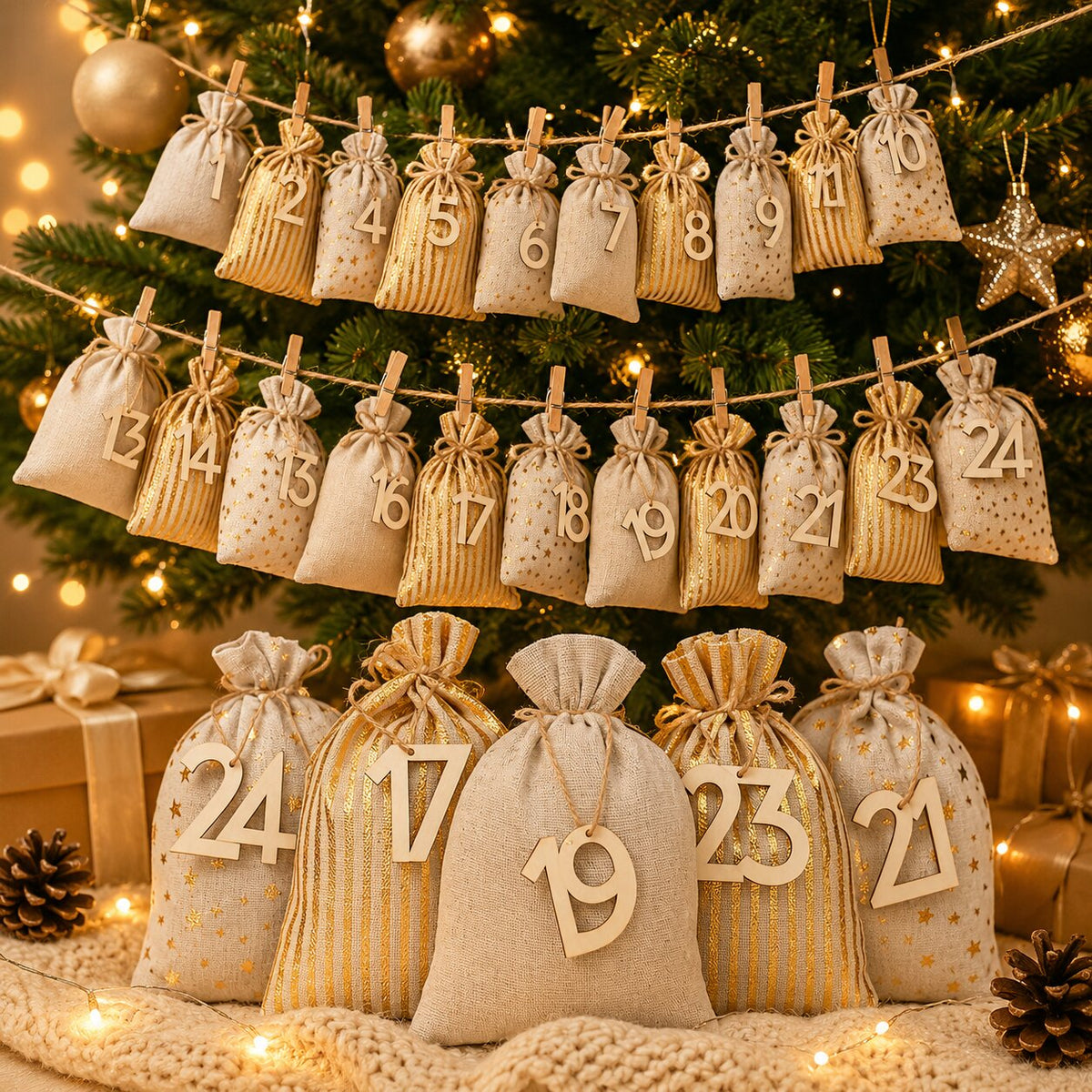 Adventskalender Säckchen zum Befüllen 2026