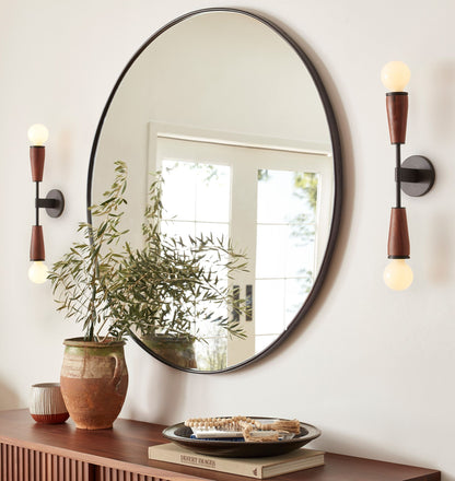 Lampada da parete in vetro a due fiamme – Elegante design retrò con metallo e portalampada E27