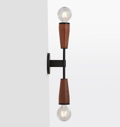 Lampada da parete in vetro a due fiamme – Elegante design retrò con metallo e portalampada E27