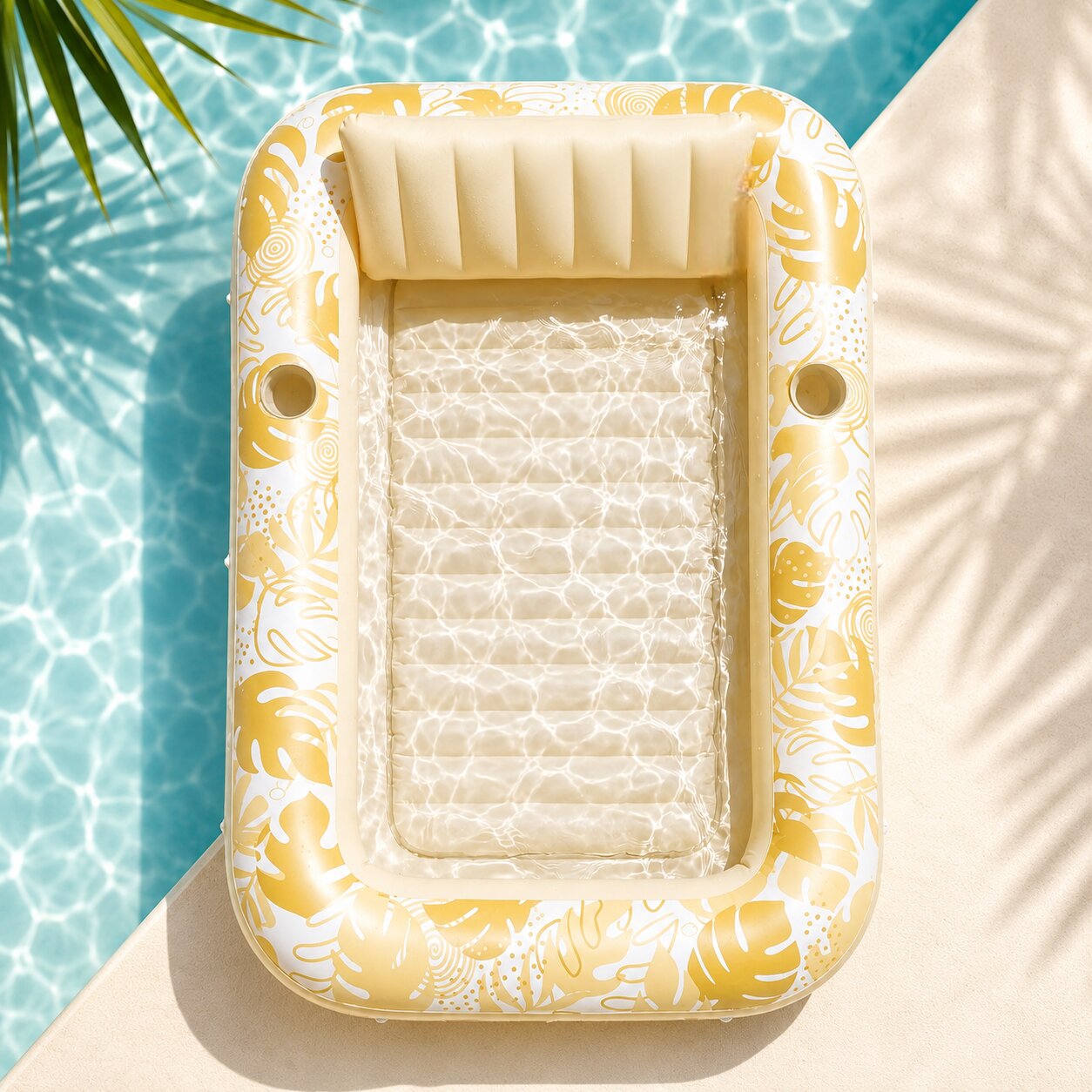 Aufblasbare Pool Schwimmliege | Große Luftmatratze 178 x 117 cm für Pool, Strand & Outdoor Relaxen | Aqualiege