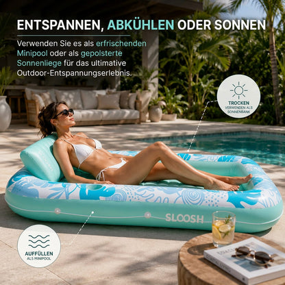 Aufblasbare Pool Schwimmliege | Große Luftmatratze 178 x 117 cm für Pool, Strand & Outdoor Relaxen | Aqualiege