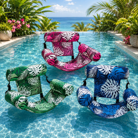 Aufblasbarer Schwimmsessel mit Netzsitz | Pool Sessel zum Entspannen, Treiben & Relaxen im Wasser