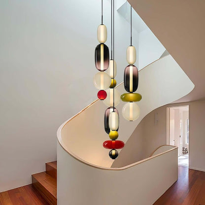 Lampada a sospensione elegante da designer – Vetro colorato moderno