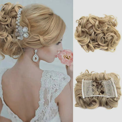 Duttina | Lockiger Messy-Bun-Haarteil mit Gummiband, 2er-Set