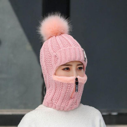 Mutzelo | Gorro de invierno de lana de punto grueso con protección para las orejas, elástico