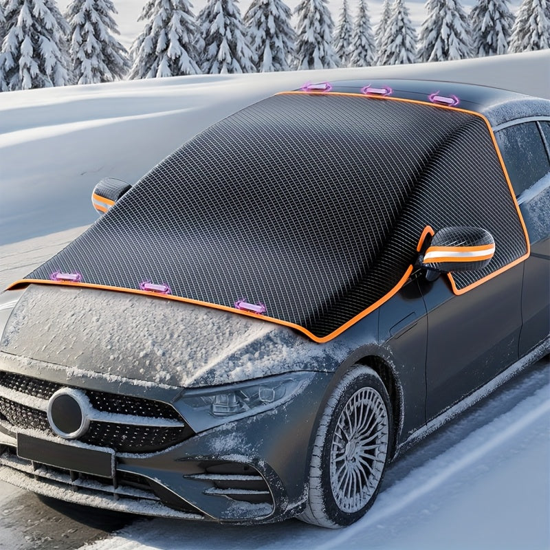 Glazora | Couverture de pare-brise d’hiver avec aimants, pliable pour voiture et SUV