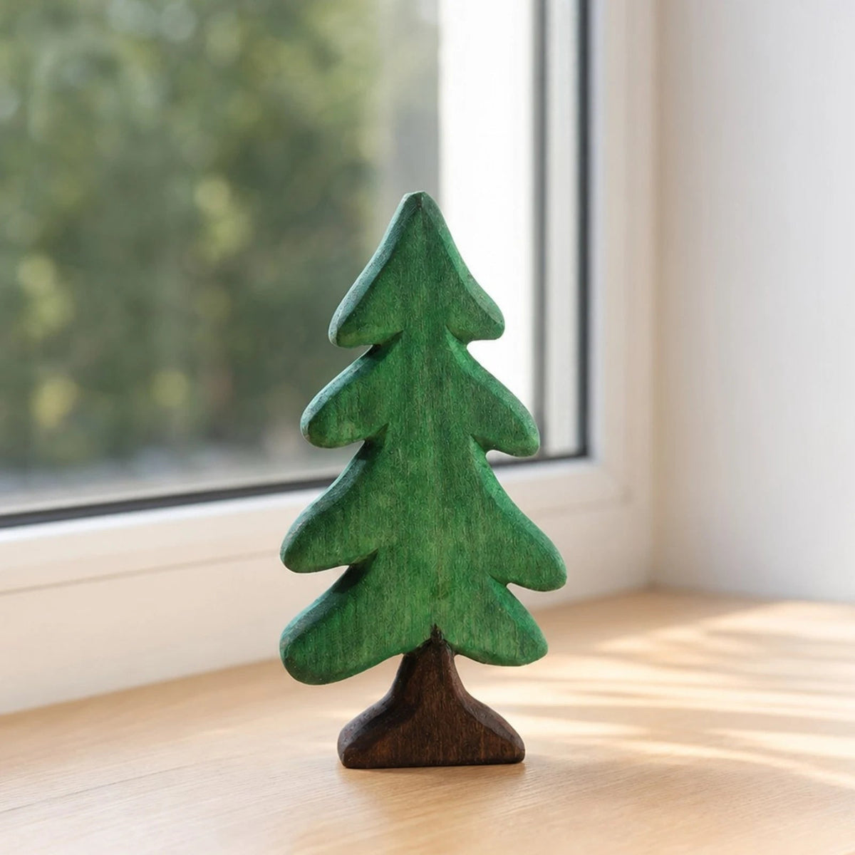 Abetta | Albero di Natale in legno dipinto a mano, decorazione da tavolo, 10 cm