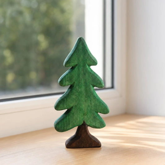 Abetta | Tannenbaum aus Holz, handbemalt, Tischdeko 10 cm