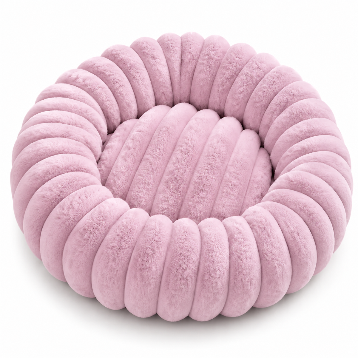 Kuschio | Cuccia rotonda in peluche per cani con bordo morbido, lavabile, Ø 40–80 cm