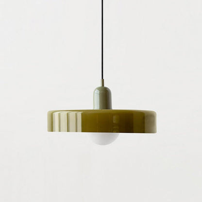 Lunari Halo | Lampada a sospensione in vetro colorato in stile Bauhaus