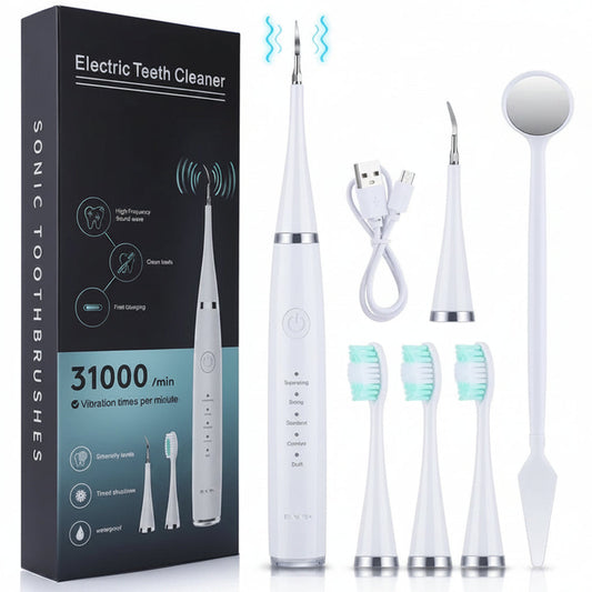 Sonidra | Detergente dentale a ultrasuoni con 5 livelli di intensità e 3 accessori