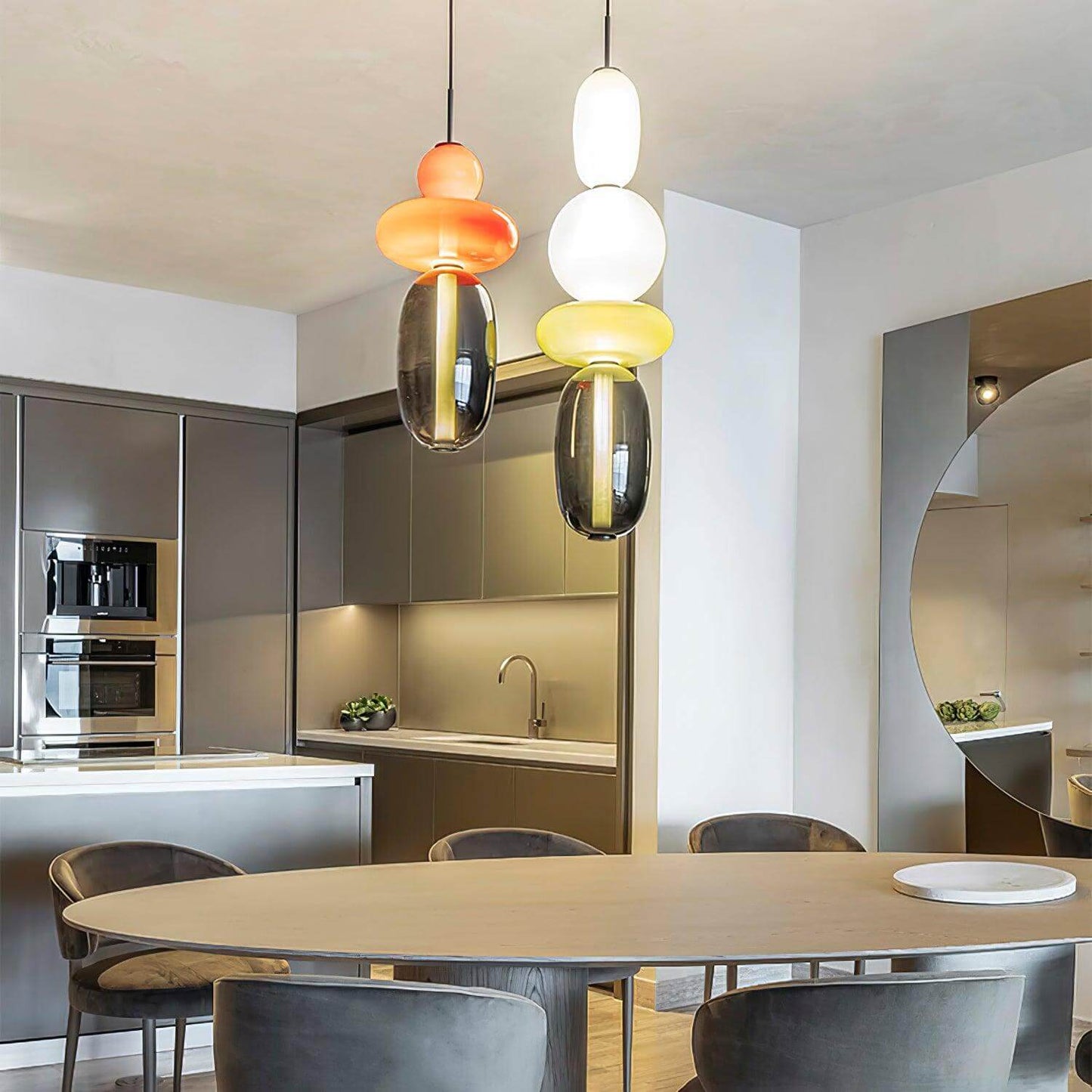 Lampada a sospensione elegante da designer – Vetro colorato moderno