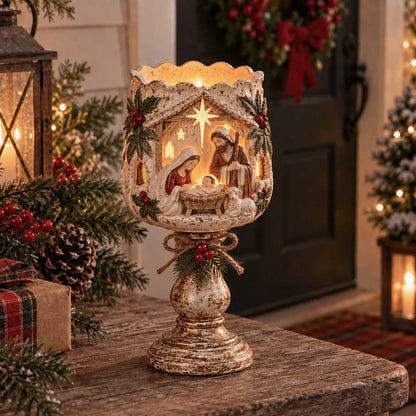 Renita | Kerzenhalter Weihnachten für LED-Teelicht in nostalgischer Antik-Optik