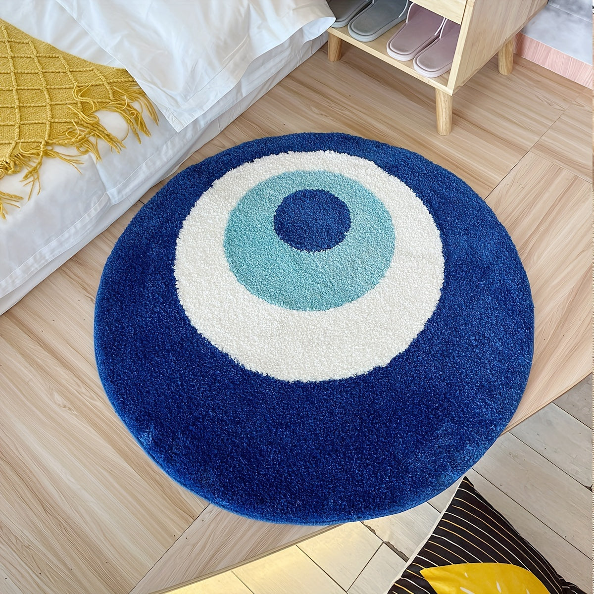 LunaWeave | Tappeto circolare con simbolo | Design spirituale, morbido e lavabile – Armonia stilosa per la tua casa