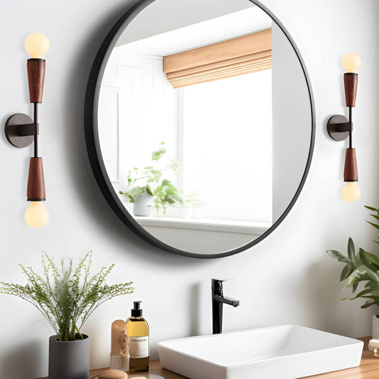 Lampada da parete in vetro a due fiamme – Elegante design retrò con metallo e portalampada E27