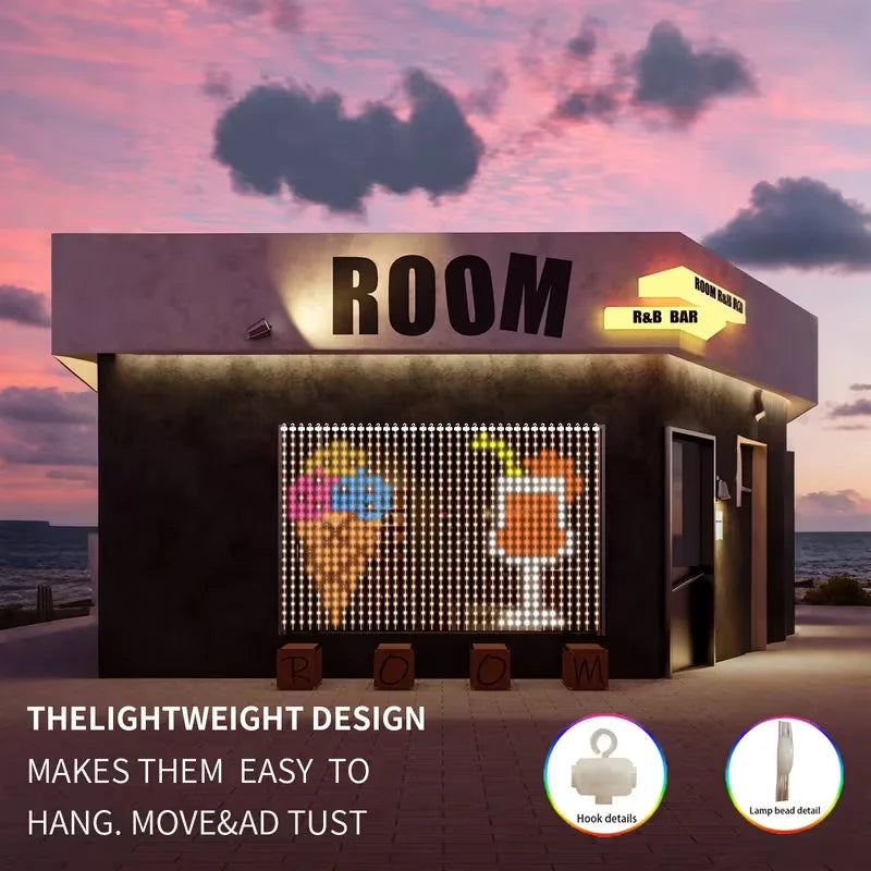 Glimora | LED Lichterkette als Vorhang mit 400 LEDs, App-Steuerung und Musik-Sync