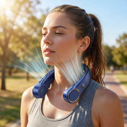 Leiser Bladeless Nackenventilator zum Umhängen | Halsventilator mit 3 Stufen, 4000 mAh Akku & USB | NackenAire
