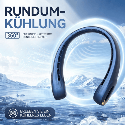 Leiser Bladeless Nackenventilator zum Umhängen | Halsventilator mit 3 Stufen, 4000 mAh Akku & USB | NackenAire