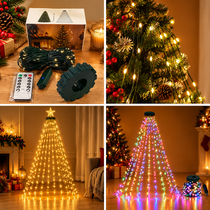 Cascora | Lichterkette Weihnachtsbaum im Wasserfall-Design mit 200 oder 300 LEDs