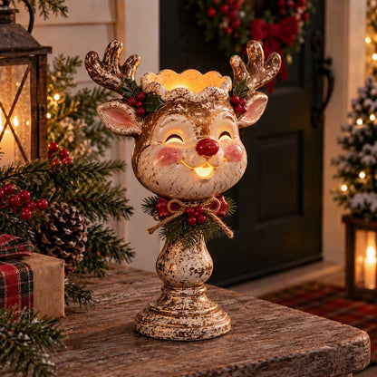 Renita | Kerzenhalter Weihnachten für LED-Teelicht in nostalgischer Antik-Optik