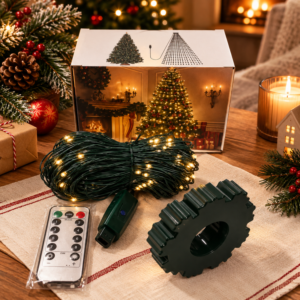 Cascora | Lichterkette Weihnachtsbaum im Wasserfall-Design mit 200 oder 300 LEDs