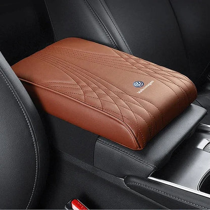 Armelio | Cuscino per bracciolo dell'auto in pelle con memory foam e motivo a rombi