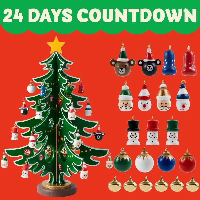 Wintavo | Children’s Christmas tree advent calendar with 24 hanging ornaments