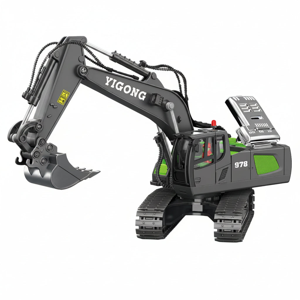 Baggaro | escavatore idraulico radiocomandato 1:20 in alluminio CNC con 18 canali e batteria