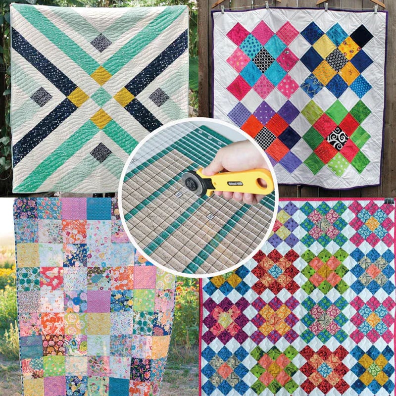 QuiltMate | Righello per patchwork fino a 6 strisce di tessuto, con tappetino da taglio