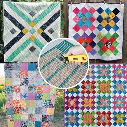 QuiltMate | Righello per patchwork fino a 6 strisce di tessuto, con tappetino da taglio