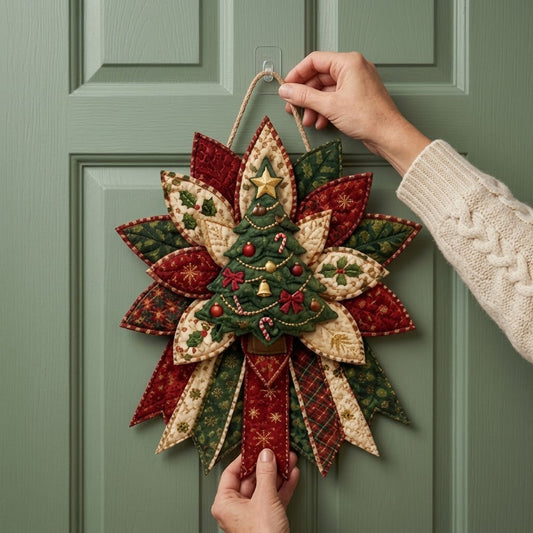 Stichora | Weihnachtsdeko Nähset für die Tür, Handnähen ohne Nähmaschine, ca. 40 × 35 cm